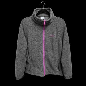 Columbia | Gray Fleece Jacket Pink Zipup | Womens 1X